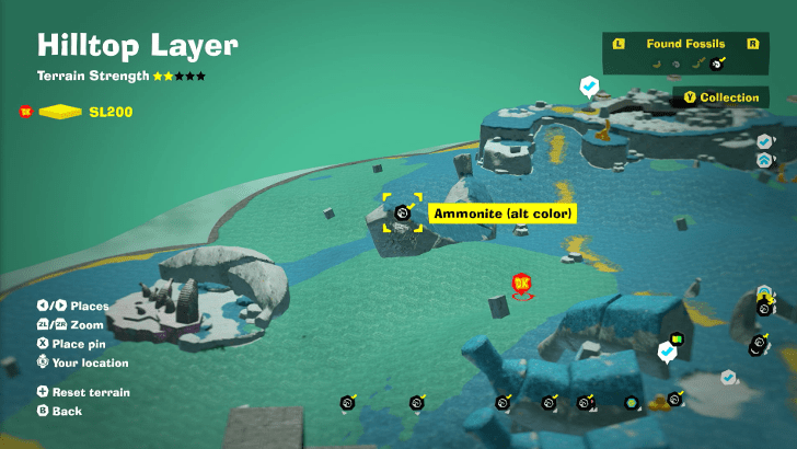 Ammonite (alt color) 15 Fossil Map Location