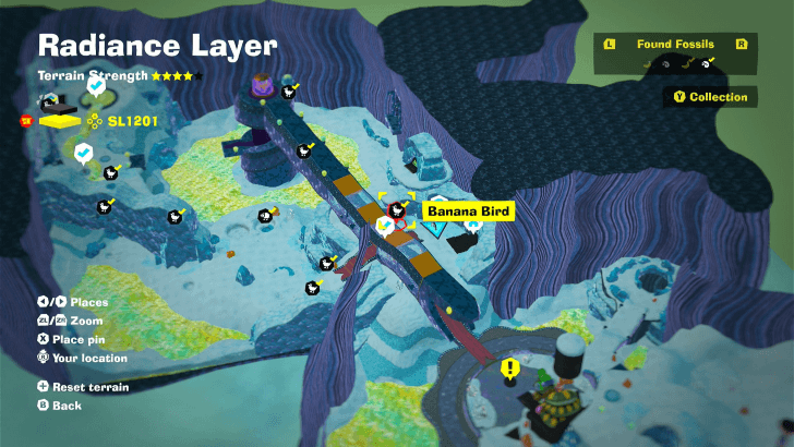 Banana Bird 14 Fossil Map Location