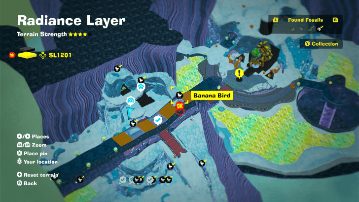 Banana Bird 17 Fossil Map Location