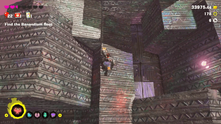 Climb up the concrete structure