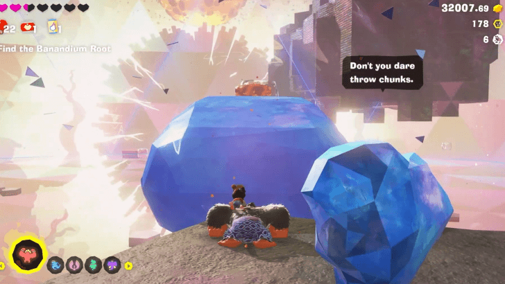 Throw chunks in the air