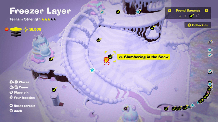 Slumbering in the Snow Banandium Gem Map Location