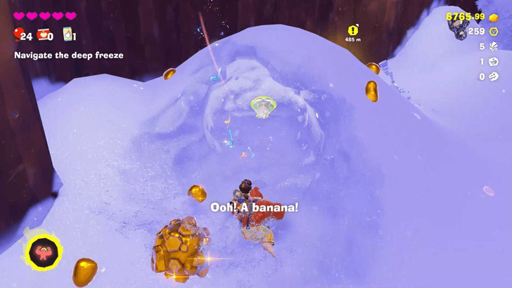 Slumbering in the Snow Banandium Gem Overworld Location