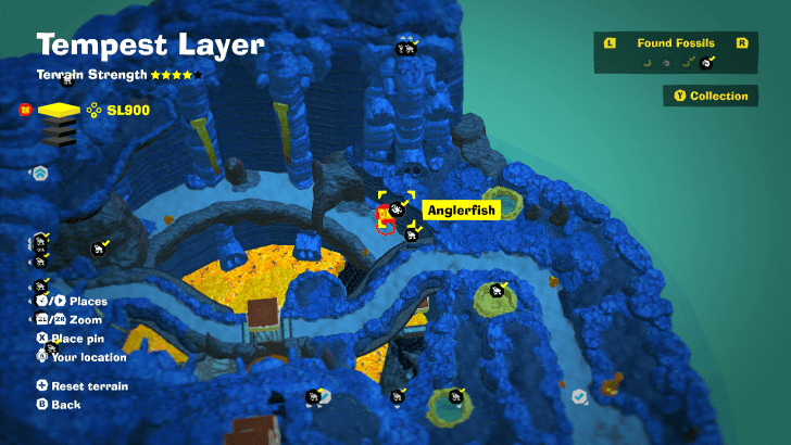 Anglerfish 1 Fossil Map Location