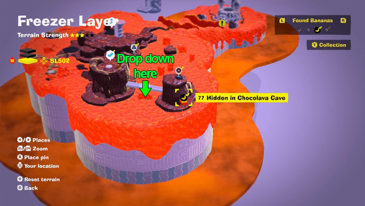 Hidden in Chocolava Lake Banandium Gem Map Location