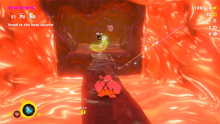 Hidden in Chocolava Lake Banandium Gem Overworld Location