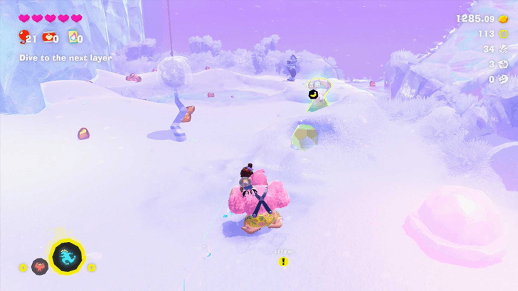 Sitting on the Snow Banandium Gem Overworld Location