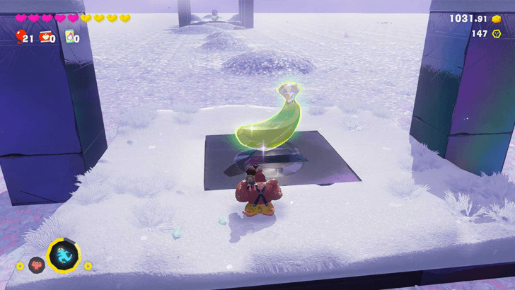 Trembling Steps through Powder Banandium Gem Overworld Location