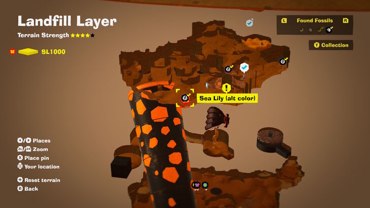 Sea Lily (alt color) 3 Fossil Map Location