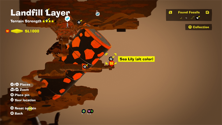 Sea Lily (alt color) 5 Fossil Map Location