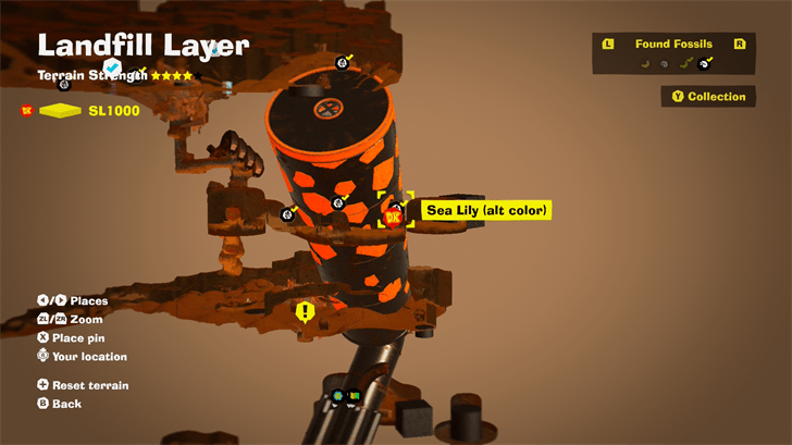 Sea Lily (alt color) 6 Fossil Map Location