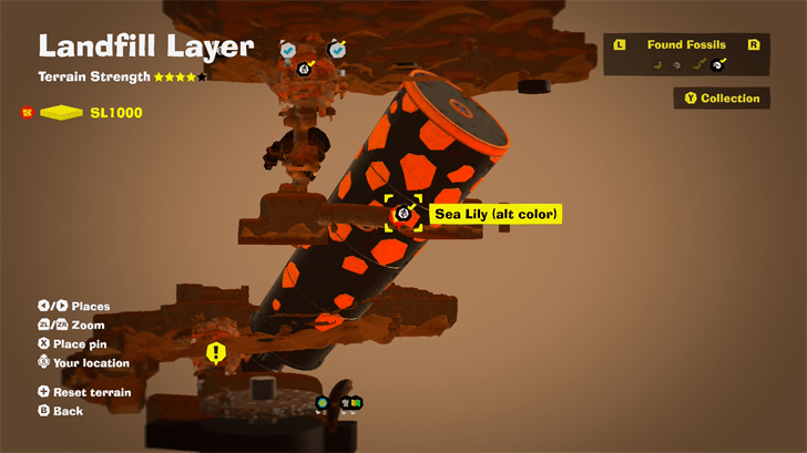 Sea Lily (alt color) 4 Fossil Map Location