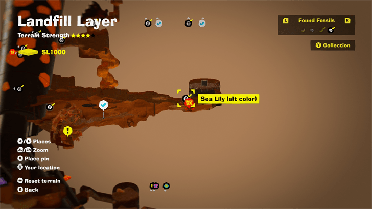 Sea Lily (alt color) 10 Fossil Map Location