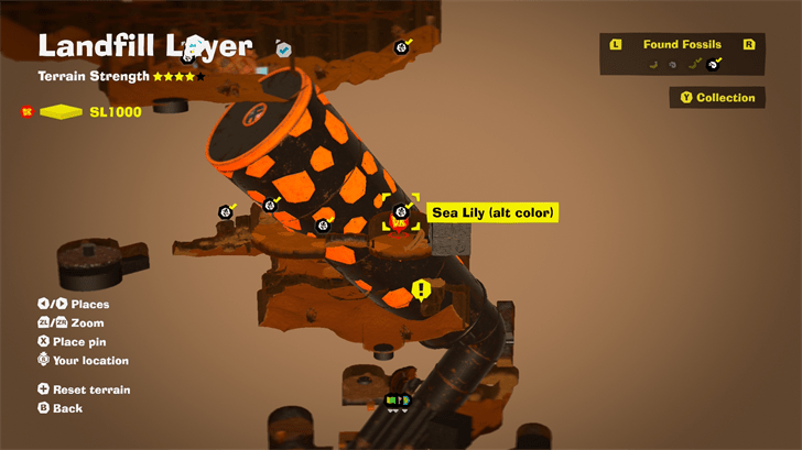 Sea Lily (alt color) 7 Fossil Map Location