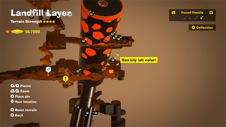 Sea Lily (alt color) 9 Fossil Map Location