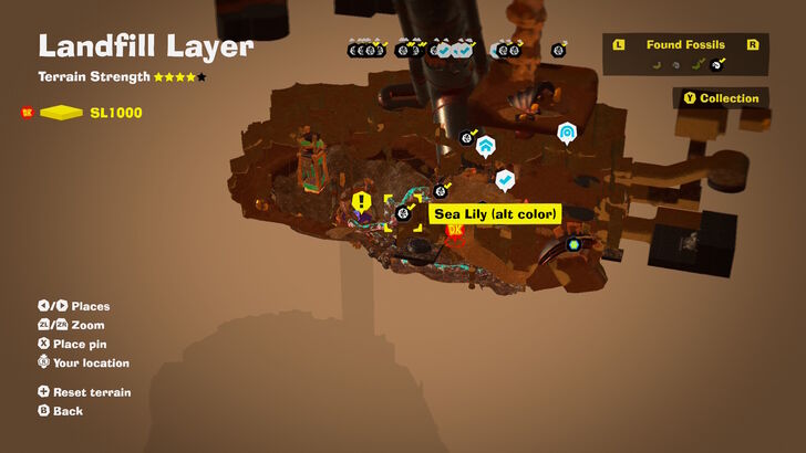 Sea Lily (alt color) 19 Fossil Map Location