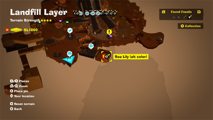 Sea Lily (alt color) 17 Fossil Map Location