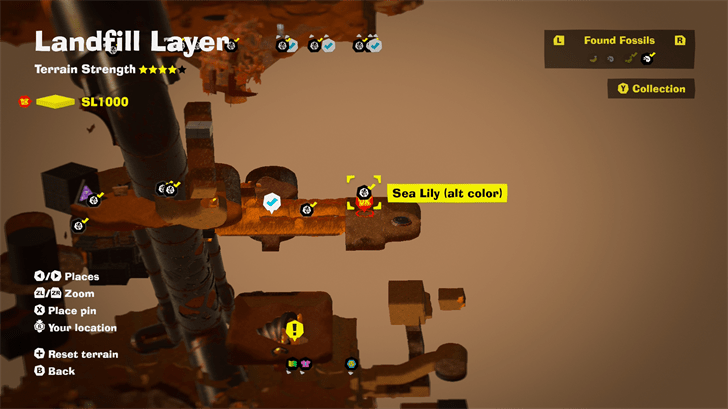 Sea Lily (alt color) 14 Fossil Map Location