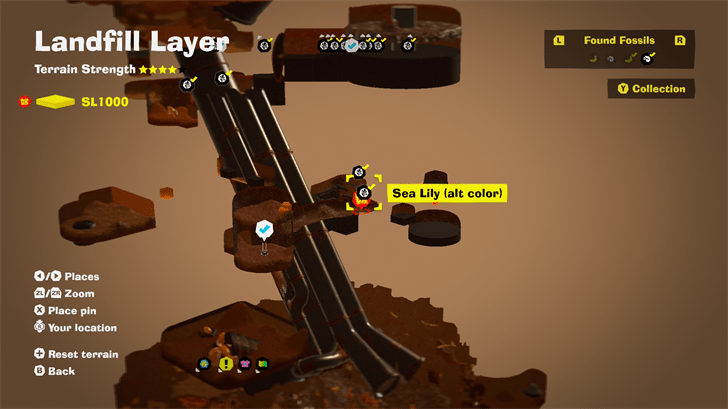 Sea Lily (alt color) 15 Fossil Map Location