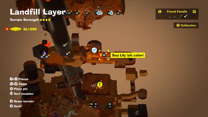 Sea Lily (alt color) 13 Fossil Map Location