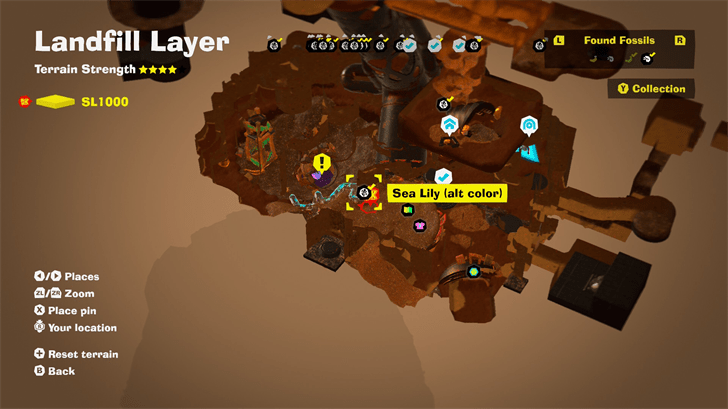 Sea Lily (alt color) 18 Fossil Map Location