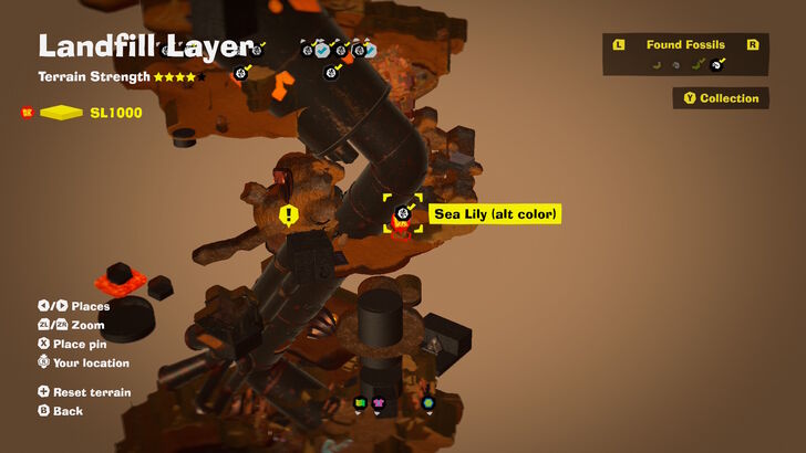 Sea Lily (alt color) 11 Fossil Map Location