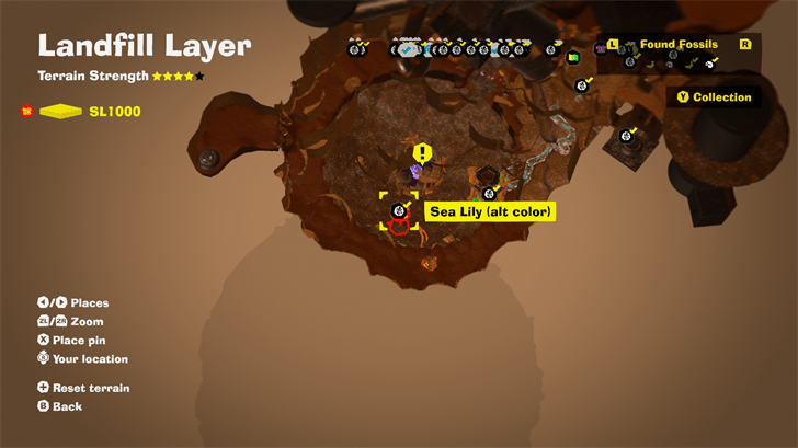 Sea Lily (alt color) 29 Fossil Map Location