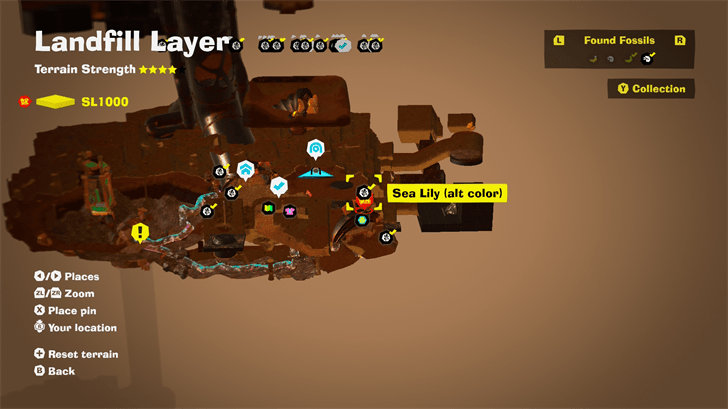 Sea Lily (alt color) 21 Fossil Map Location