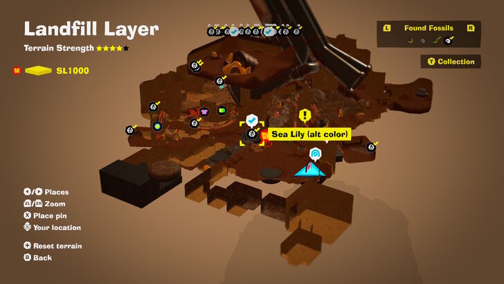 Sea Lily (alt color) 24 Fossil Map Location