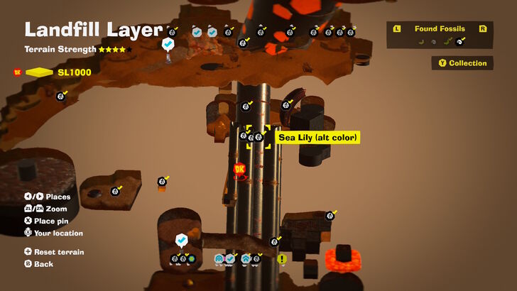 Sea Lily (alt color) 27 Fossil Map Location