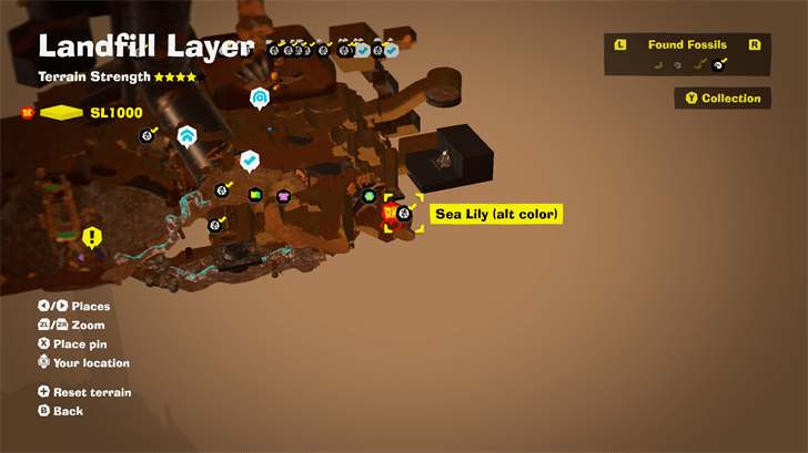 Sea Lily (alt color) 20 Fossil Map Location