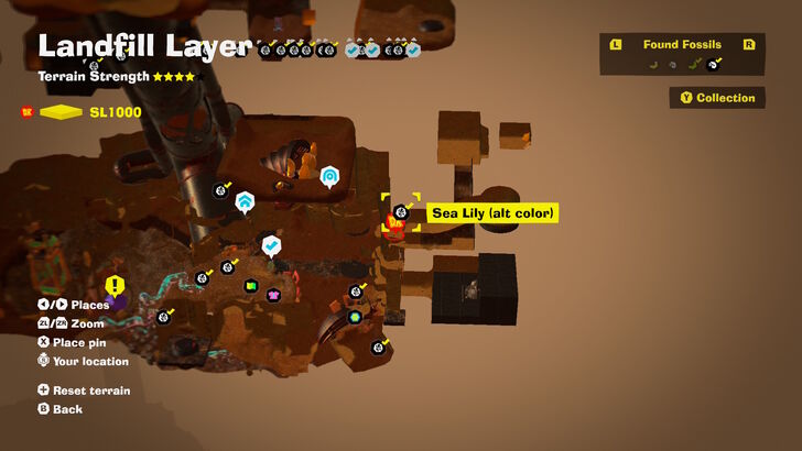 Sea Lily (alt color) 23 Fossil Map Location