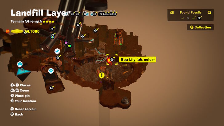 Sea Lily (alt color) 28 Fossil Map Location