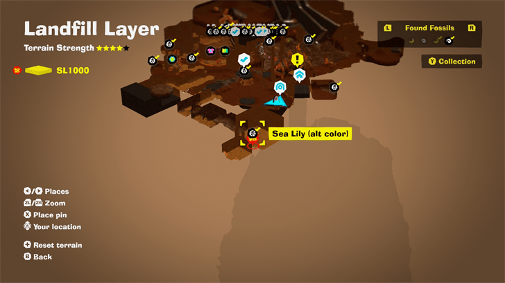 Sea Lily (alt color) 30 Fossil Map Location