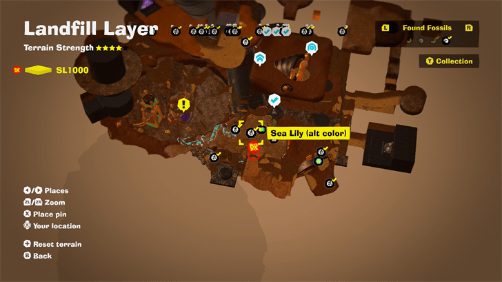 Sea Lily (alt color) 22 Fossil Map Location