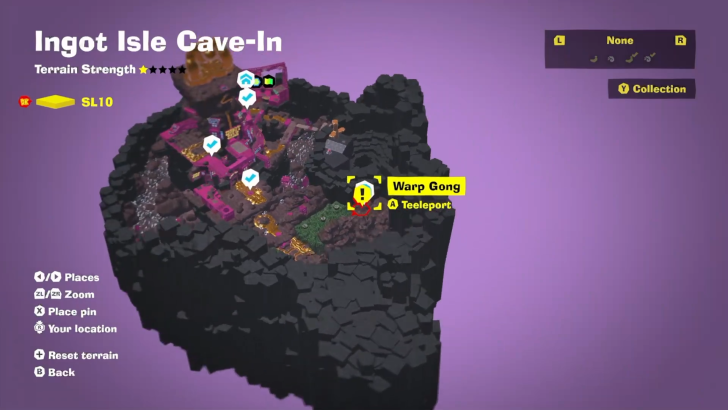 Ingot Isle Cave-In Warp Gong Map Location