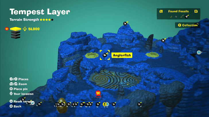 Anglerfish 4 Fossil Map Location