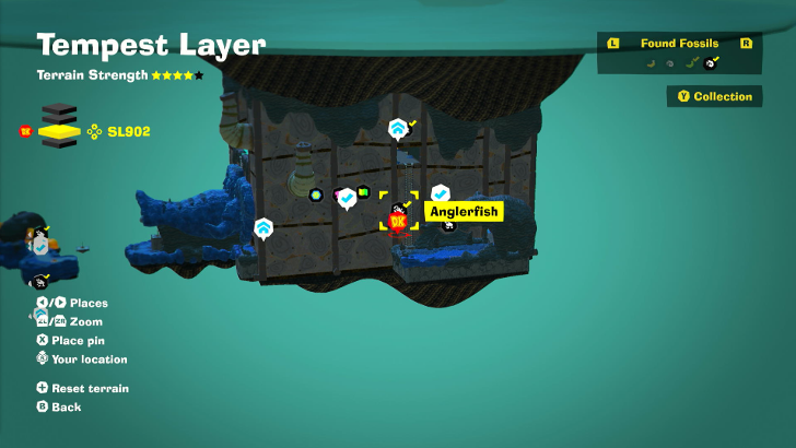 Anglerfish 7 Fossil Map Location