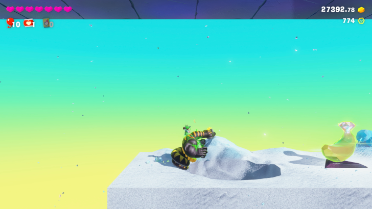 Springing off Sandy Steps Banandium Gem Overworld Location