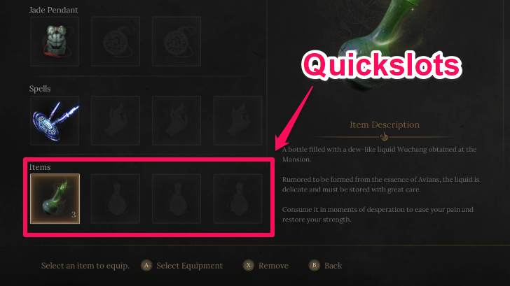 Equip on Your Quickslot to Use