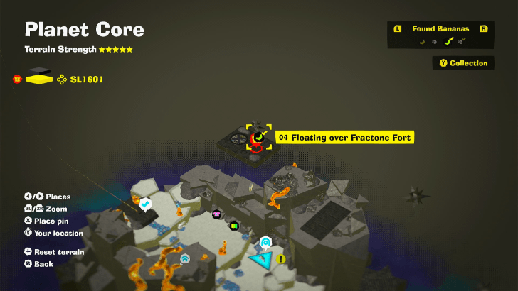 Floating over Fractone Fort Banandium Gem Map Location