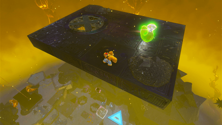 Floating over Fractone Fort Banandium Gem Overworld Location