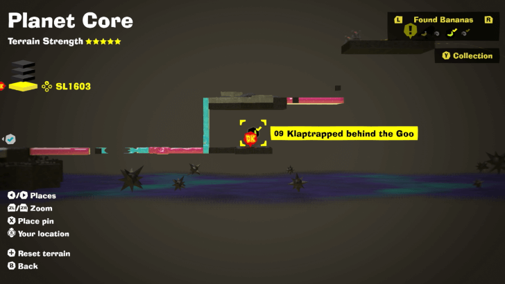 Klaptrapped behind the Goo Banandium Gem Map Location