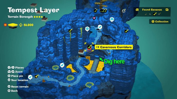 Cavernous Corridors Banandium Gem Map Location