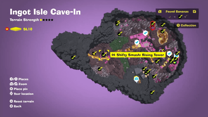 Shifty Smash Rising Tower Banandium Gem Map Location