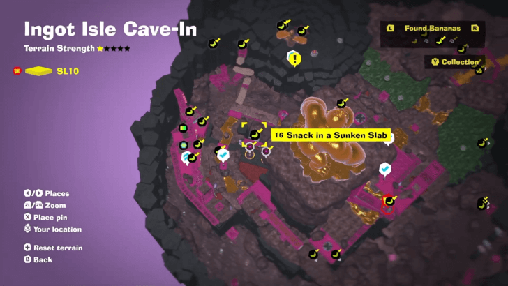 Snack in a Sunken Slab Banandium Gem Map Location