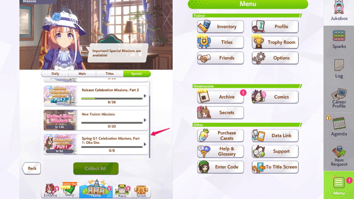 Click on the Srping G1 Missions