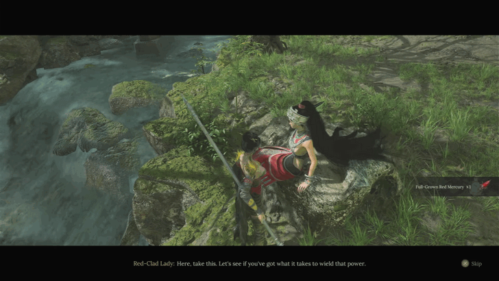 Talk to Red-Clad Lady in Buddha Cliffs