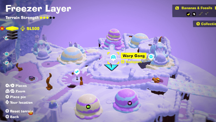 Snowy Crossroads Warp Gong Map Location