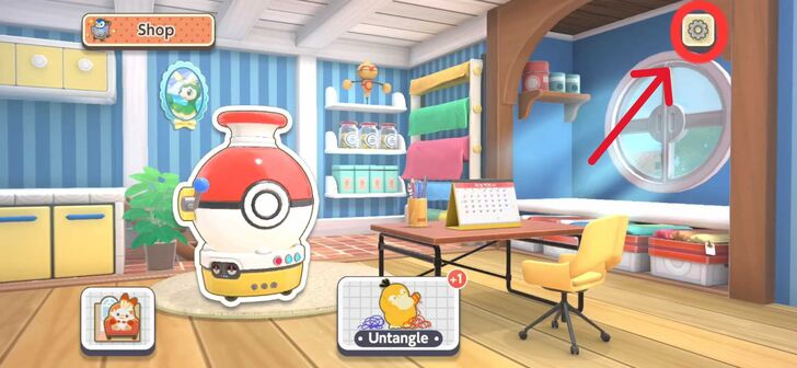 Pokemon Friends Settings Button